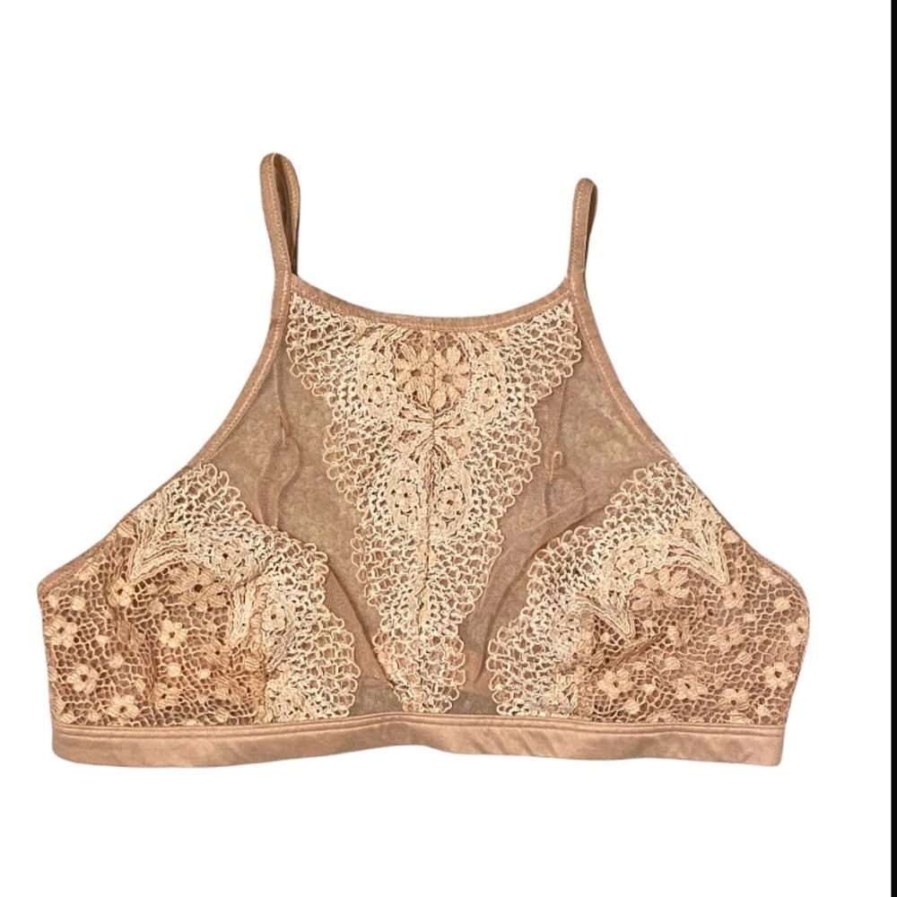 VICTORIAS SECRET Cream and Tan Lace Bralette